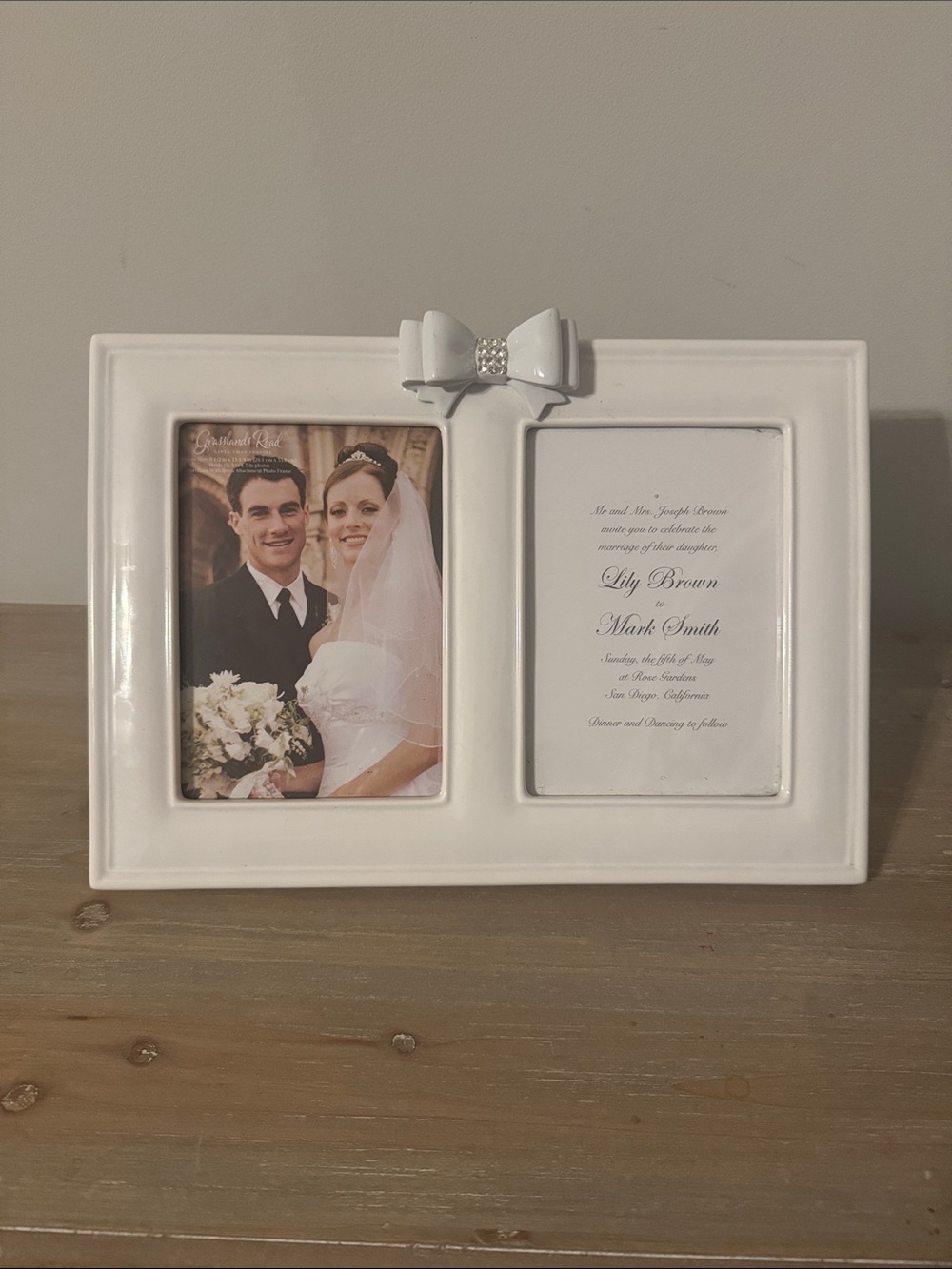 Grasslands Road Wedding Frame White Porcelain 2-5x7